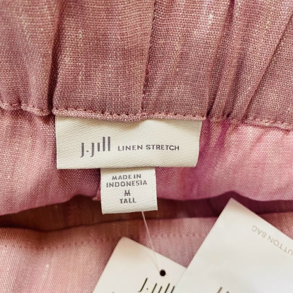 NWT J. Jill Pant Trouser TALL LONG Linen Stretch Button Ankle Cuff Travel Beach - Picture 9 of 13